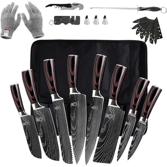 FULLHI 14-Piece Japanese German Steel Knife Set