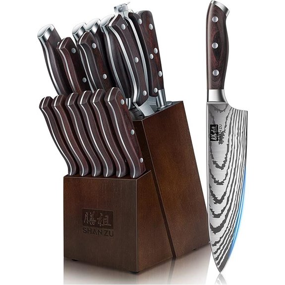 SHAN ZU 16-Piece Japanese Kitchen Knife Set