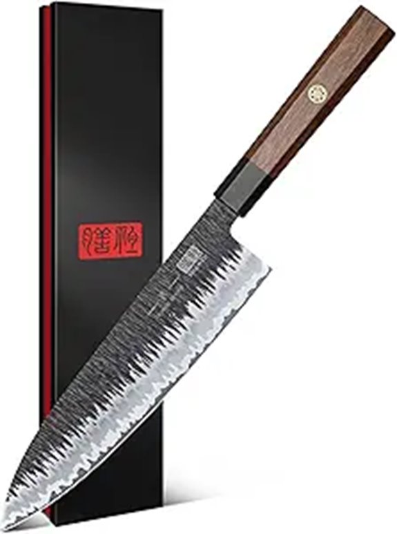 SHAN ZU 8 Inch Japanese Chef Knife with Rosewood Handle