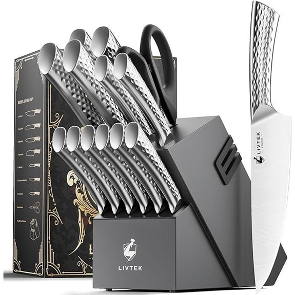 Livtek 15-Piece German High-Carbon Knife Set