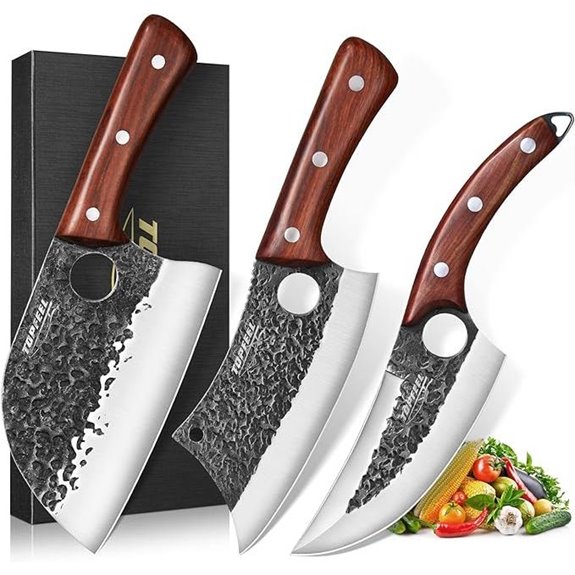 3PCS Butcher Knife Set for Home and Outdoors