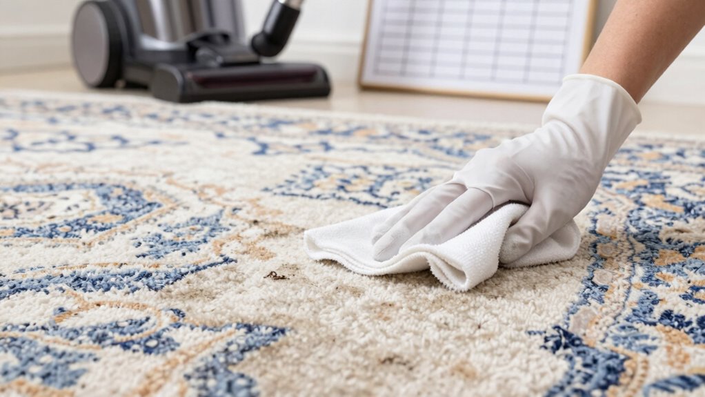 assess carpet wear and stains