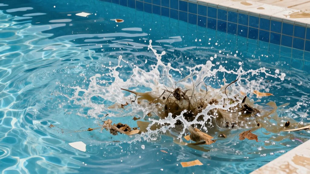 backwash disrupts pool circulation