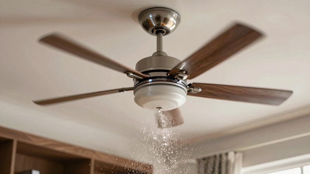 ceiling fans dislodge dust