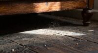 dust accumulation beneath furniture