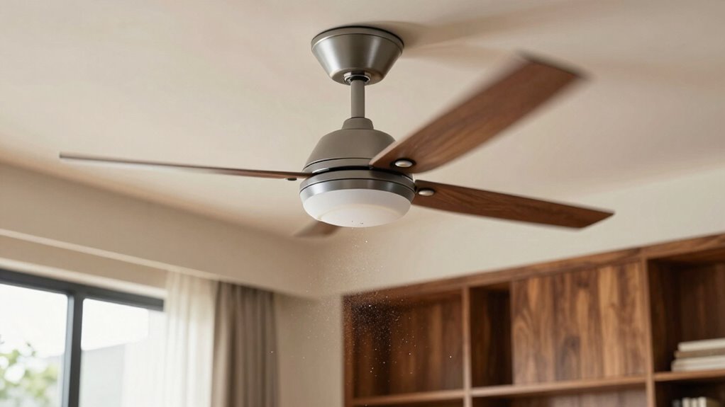 dust dislodging fan blade technique