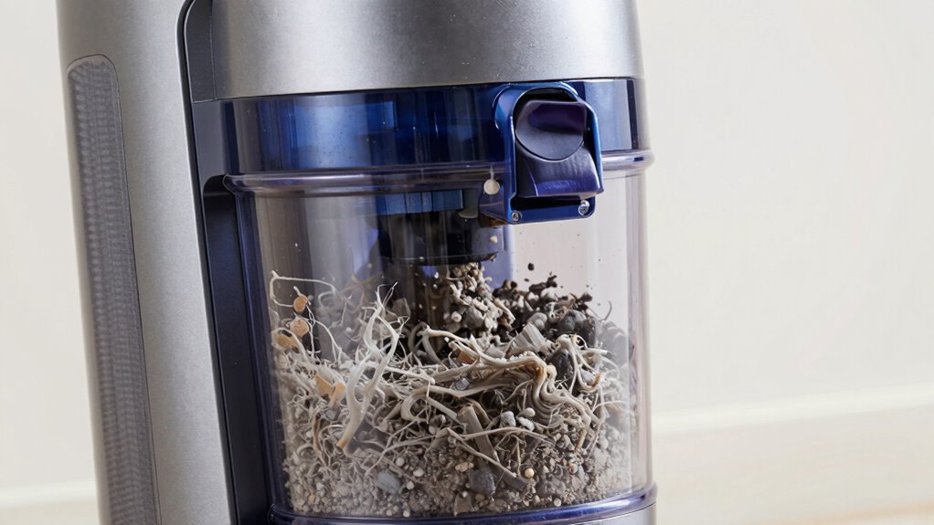 empty the vacuum container