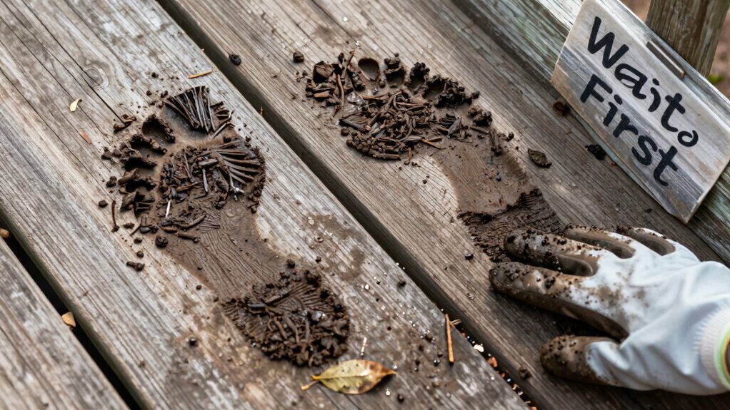 ensure mud is fully dry