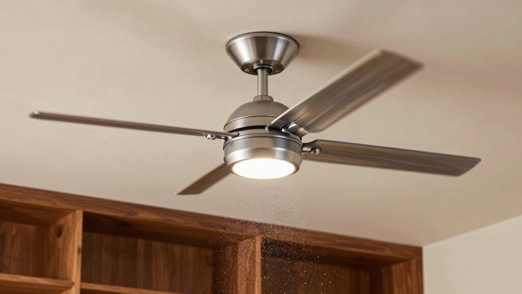 fan blades spread dust