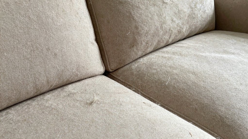 pet hair trapped in upholstery