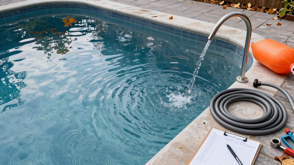 proper pool water lowering