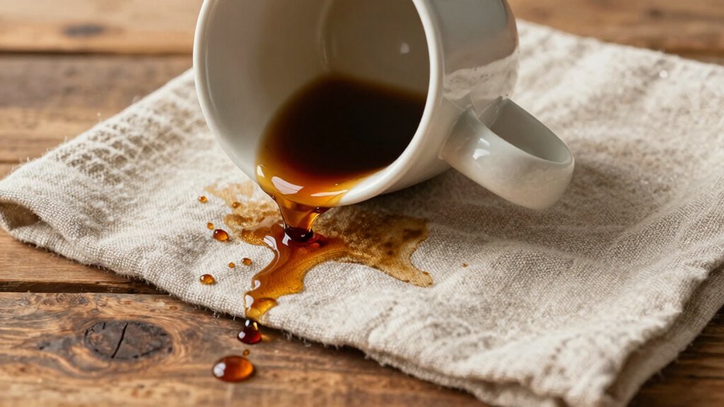 rubbing worsens coffee stains