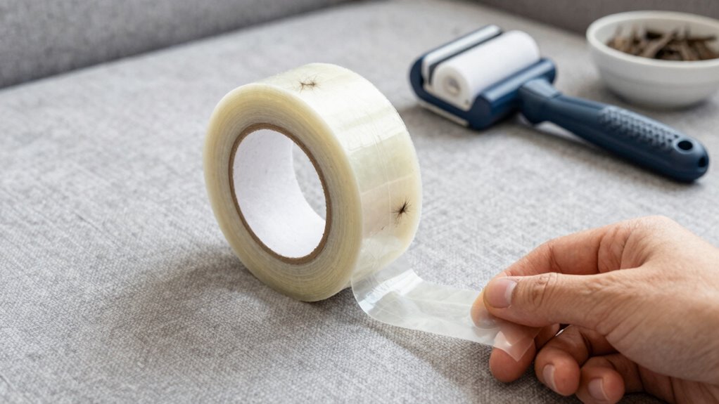sticky tape removes pet hair