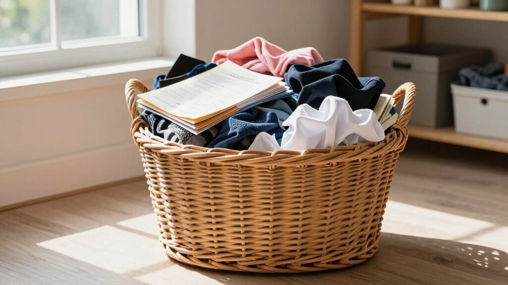 use basket for decluttering