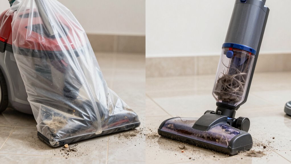 vacuum types and debris disposal