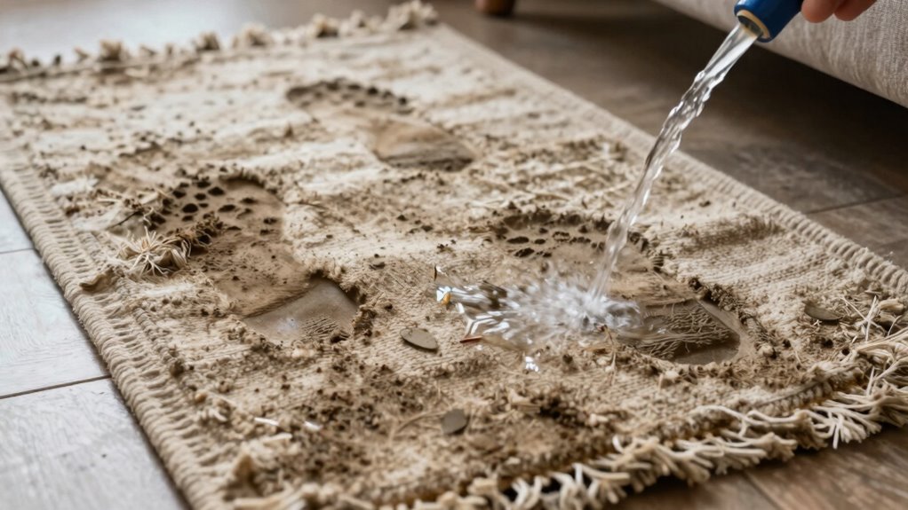 cleaning heavily used entry rugs