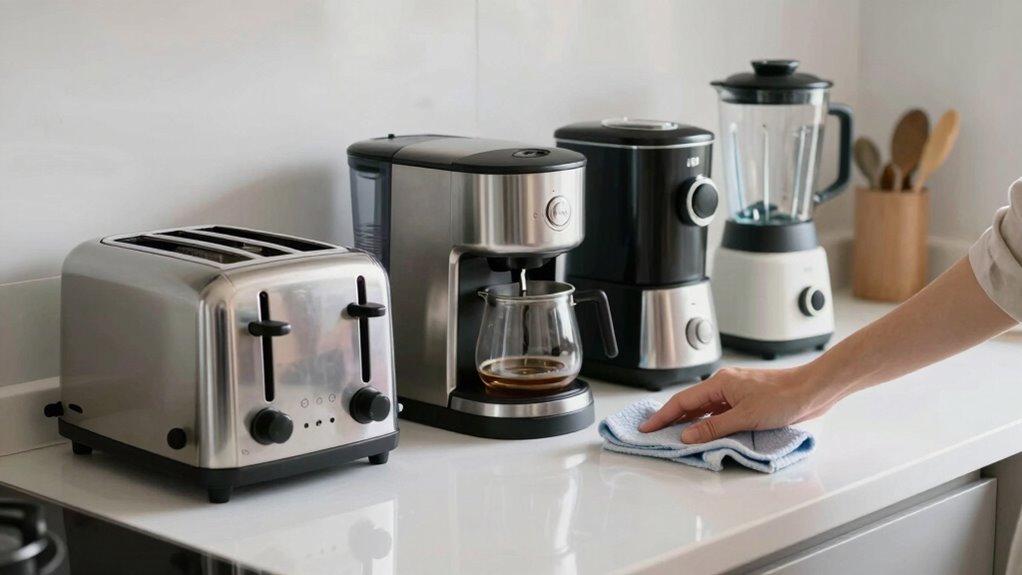 cleaning small appliance surroundings