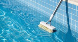 gentle pool wall brushing