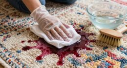 handle wool rug spill calmly