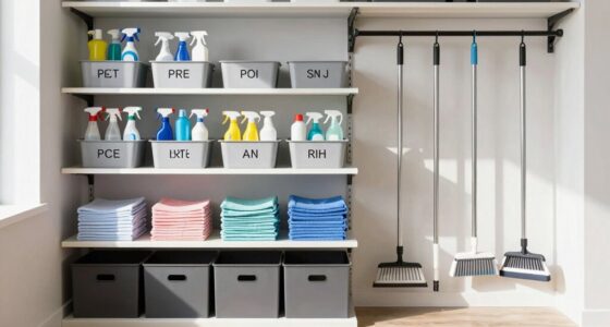 organized cleaning supplies storage