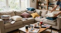 quick living room cleanup