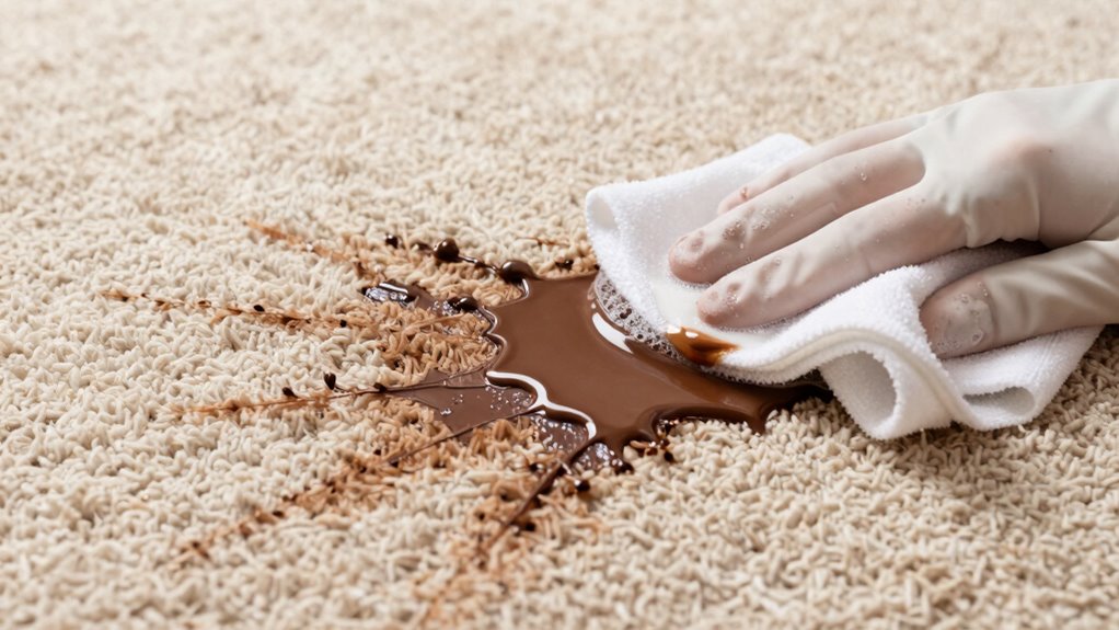remove chocolate from carpet