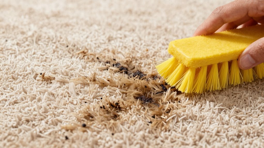 scrubbing worsens carpet stains