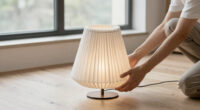 atelier oï and A-POC ABLE ISSEY MIYAKE sculpt lamps from wire and pleated cloth