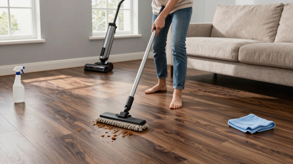 Flooring experts: New apartment vinyl plank/laminate floor keeps leaving brown residue on socks and wipes