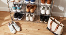 I Put Dollar Tree Wire Cabinet Shelves In My Closet For Smart Shoe Storage