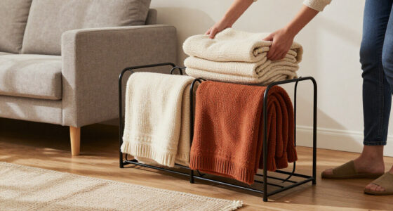 I Used A Pot Lid Organizer To Store My Blankets, And It’s Brilliant