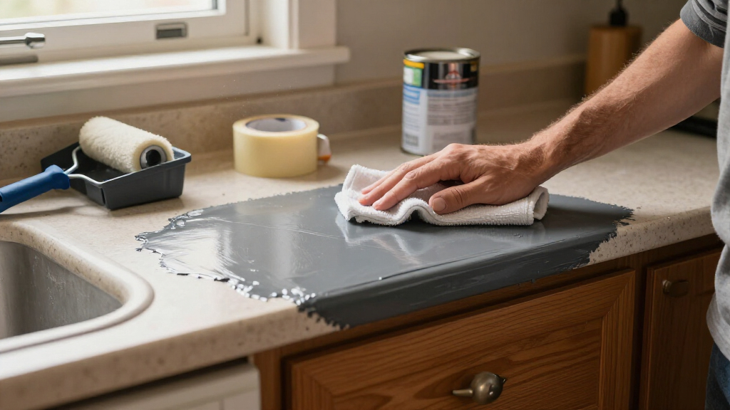 90S Countertops Look Completely Different After A Kitchen Got A Paint Redo